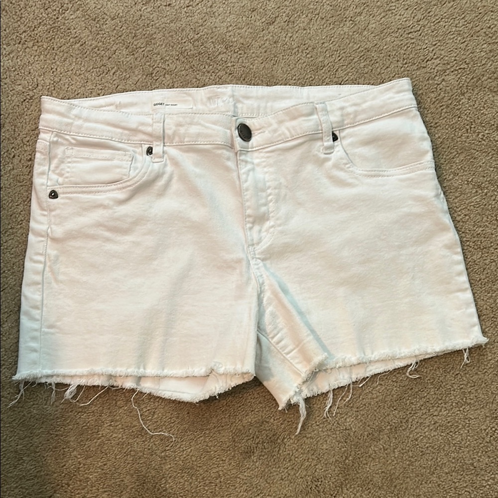 Kut from the Kloth White Jean Shorts Casual Distressed